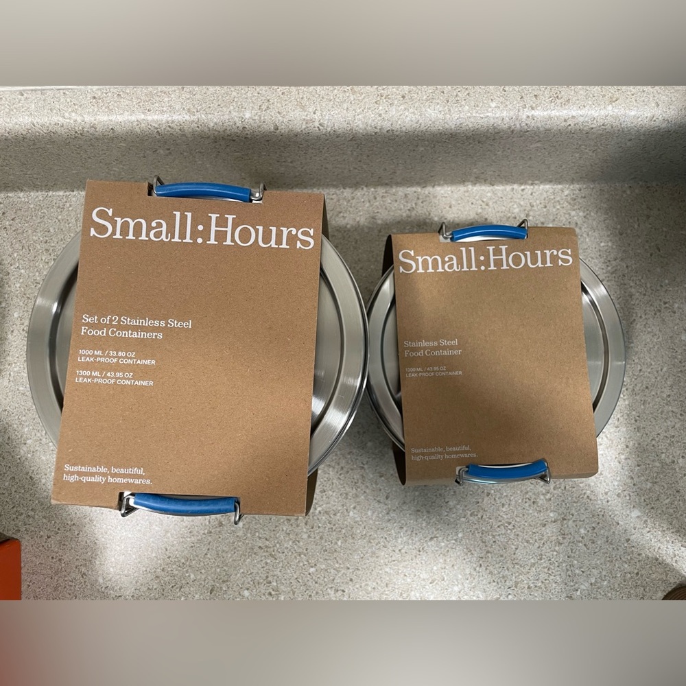 NIB Small Hours three-piece stainless steel bowl set & Glass Spray Bottle - Picture 4 of 10